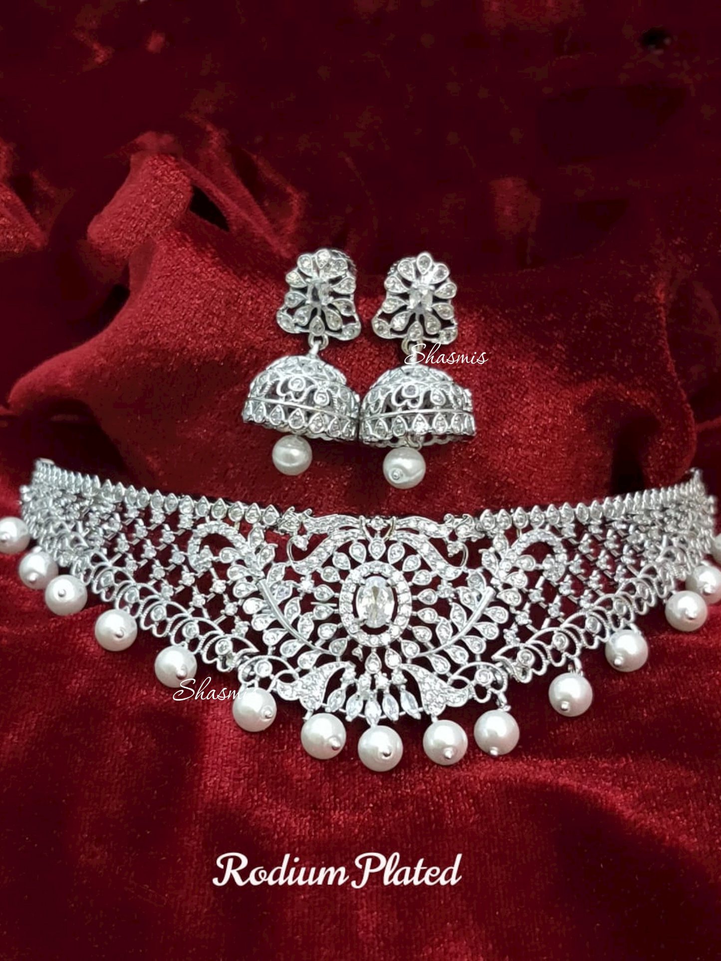 Silver Diamond Neck Choker