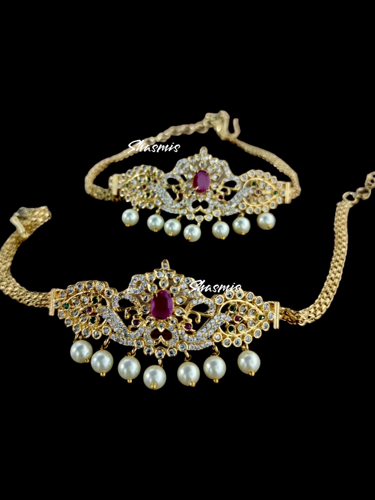 Ruby With Diamond Design Bajuband