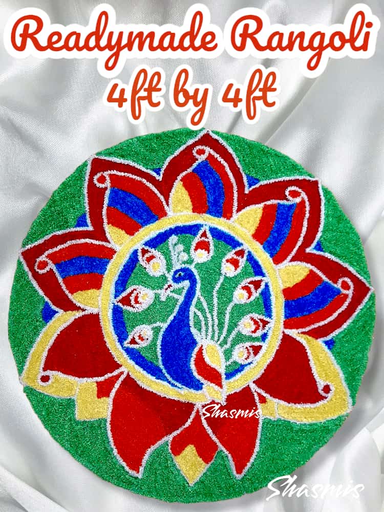 Peacock Design Rangoli 4ft by 4ft