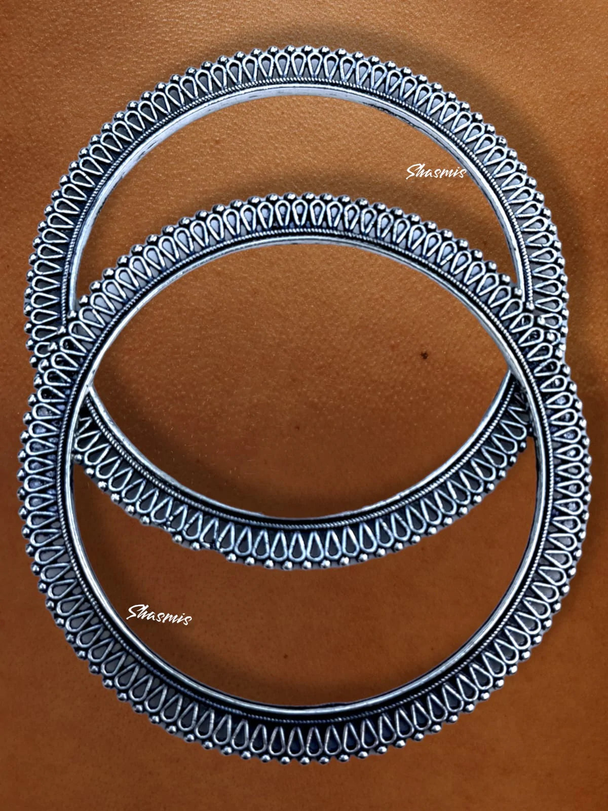 Silver Oxidised Design Bangles