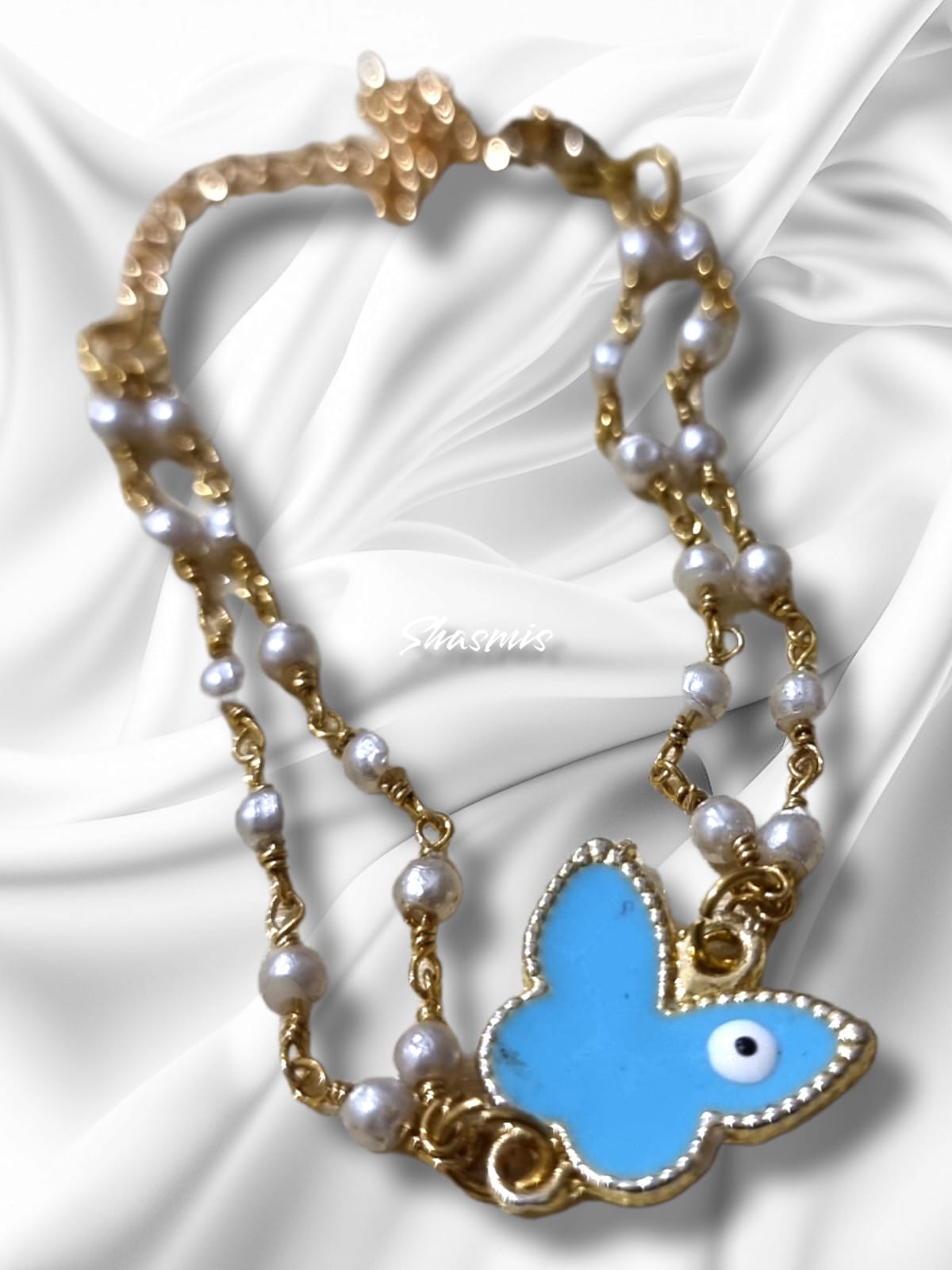 Blue Color Butterfly Design Mangalsutra Bracelets