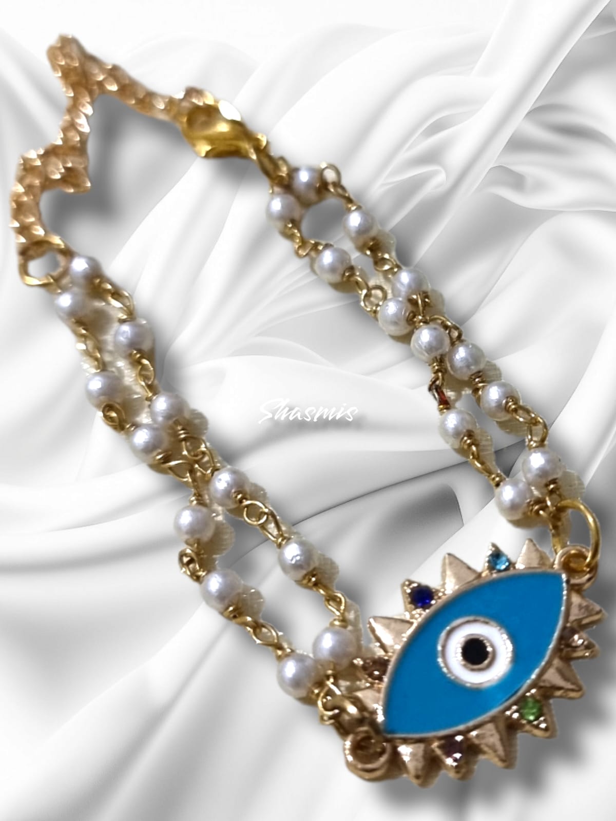 Evil Eye With Pearl Design Mangalsutra Bracelets