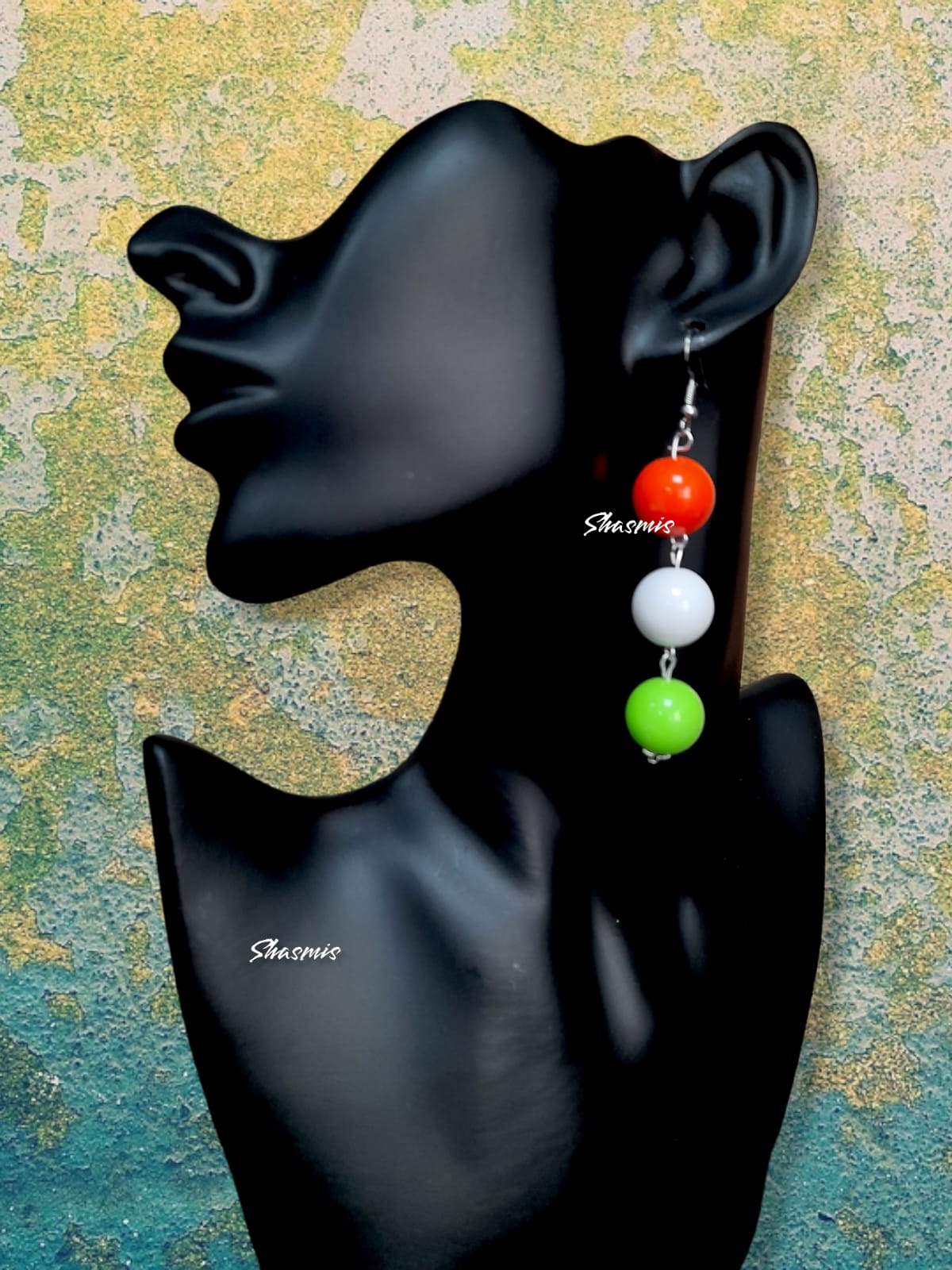 Flag Tri Color Long Earrings