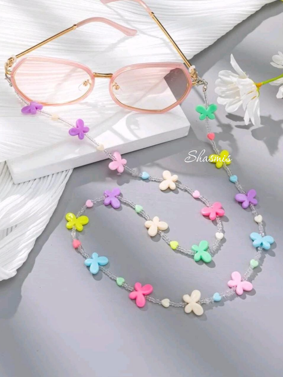 Multi Color Butterfly Mask Chain