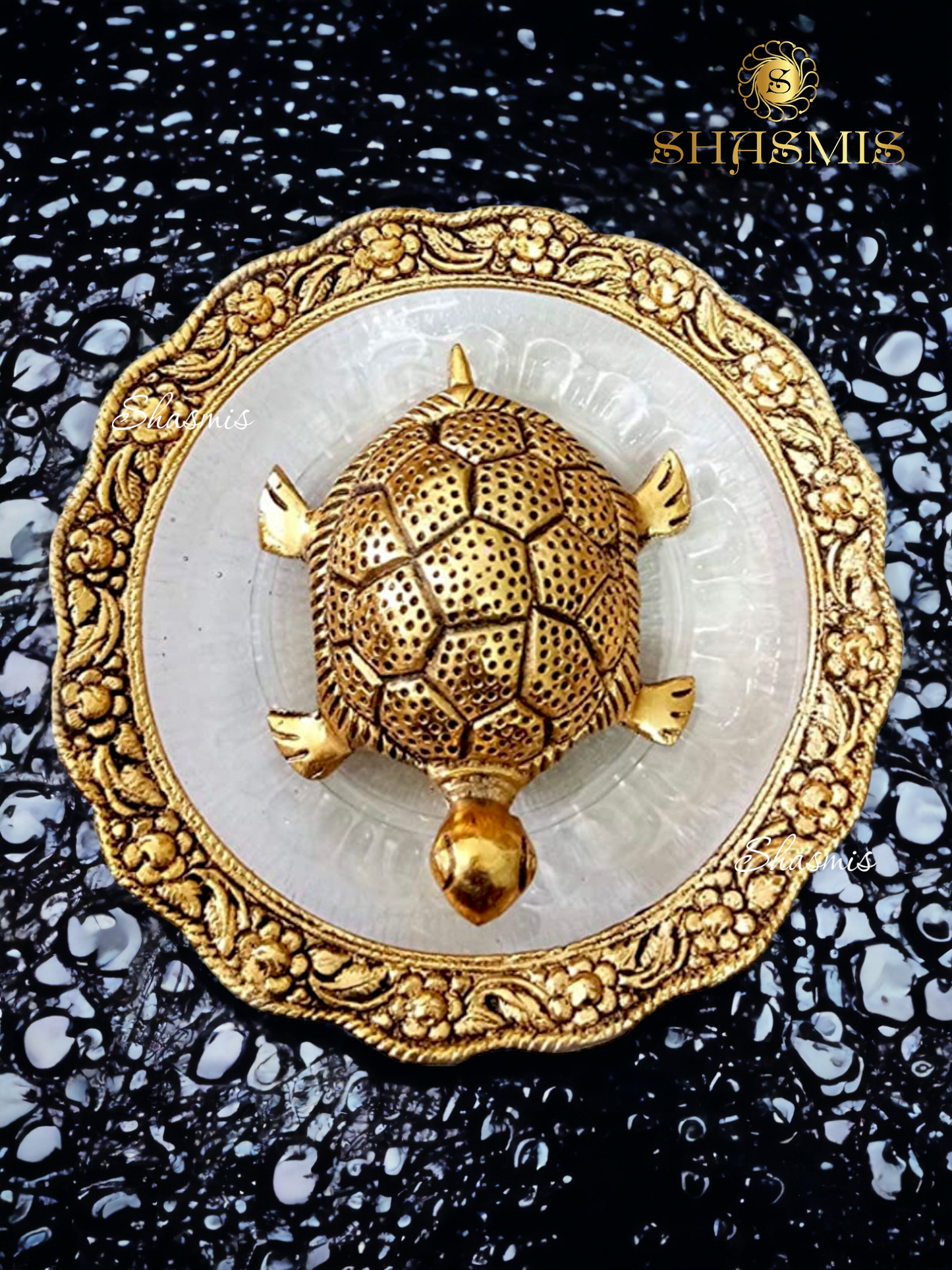 Tortoise Statue Sculpted in Great Detail in Ivory Antique Finish