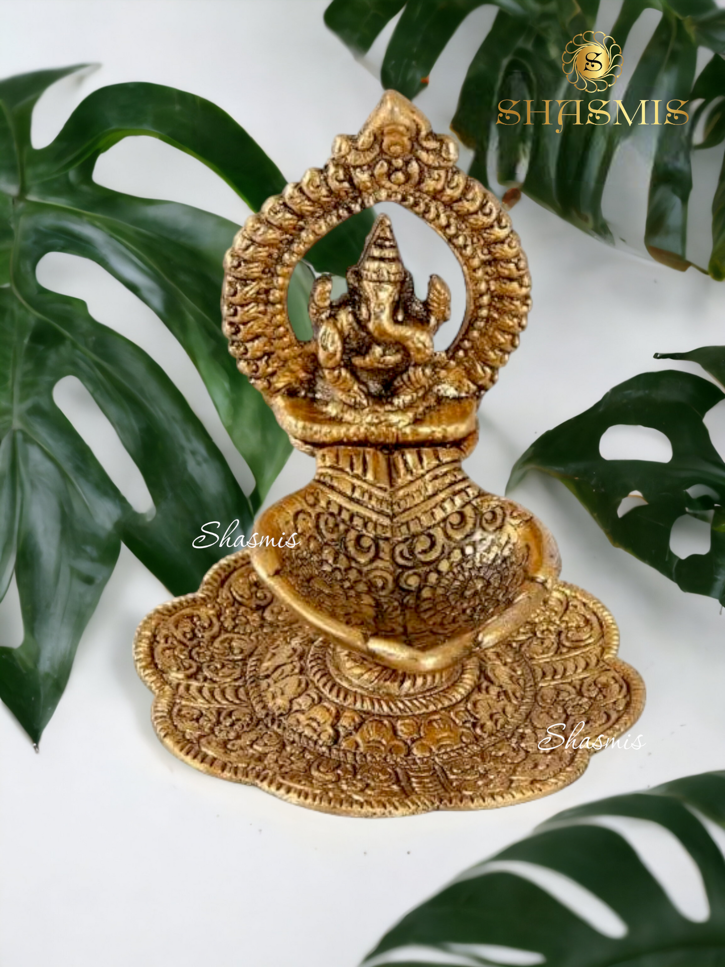 Metal Ganesha Design Decorative Diya