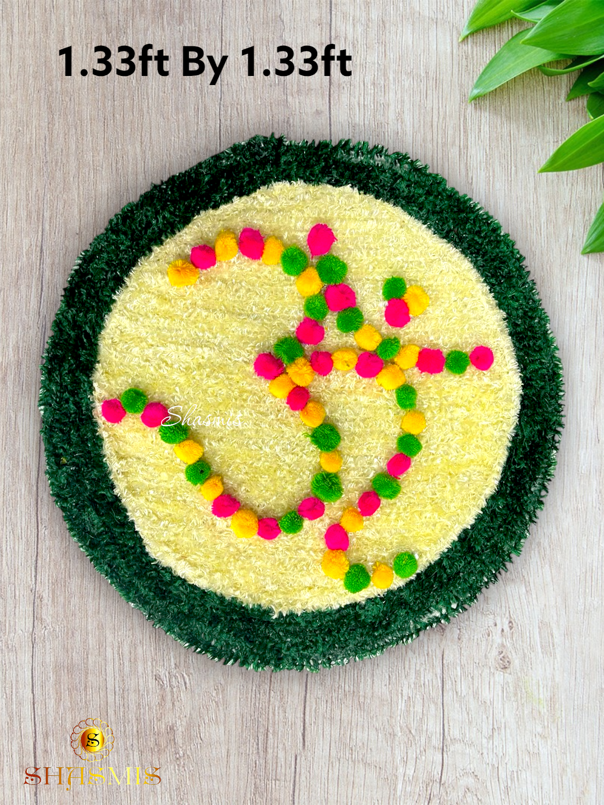 Om Design 1.33ft by 1.33ft Rangoli Mat