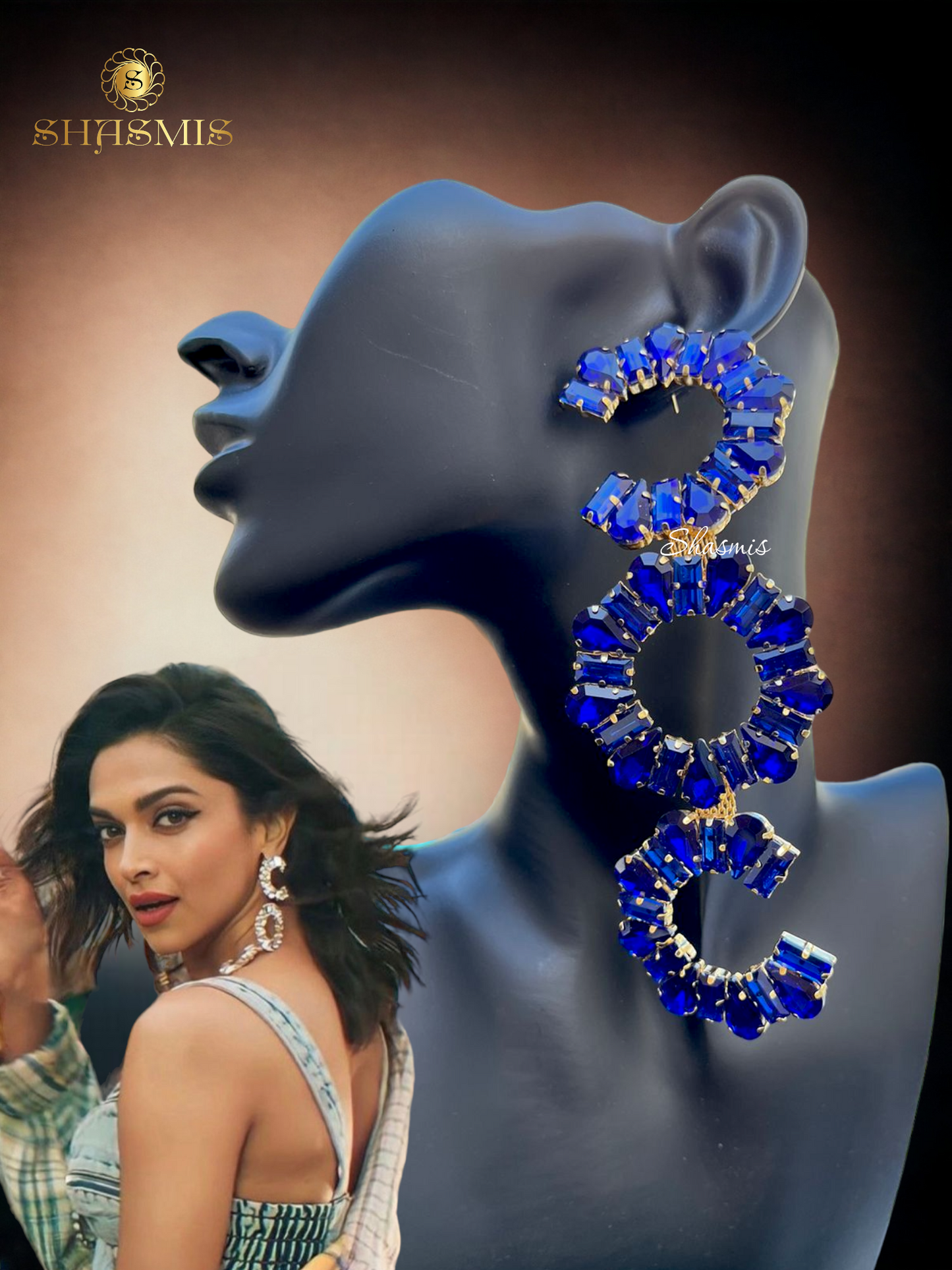 Blue Color Long Prerto Design Trendy Earrings