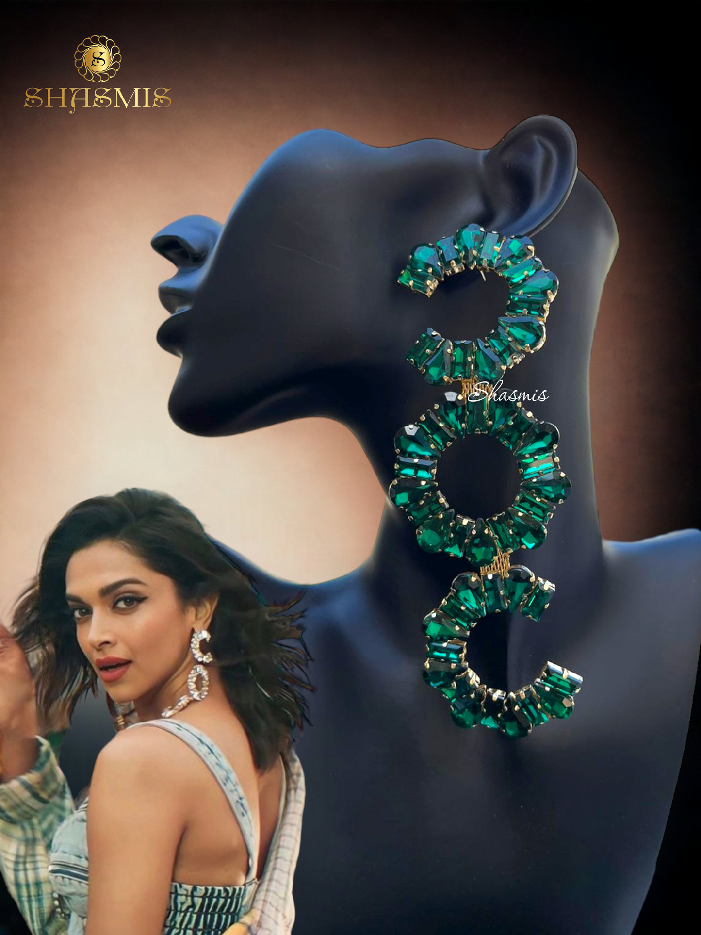 Green Color Long Prerto Design Trendy Earrings