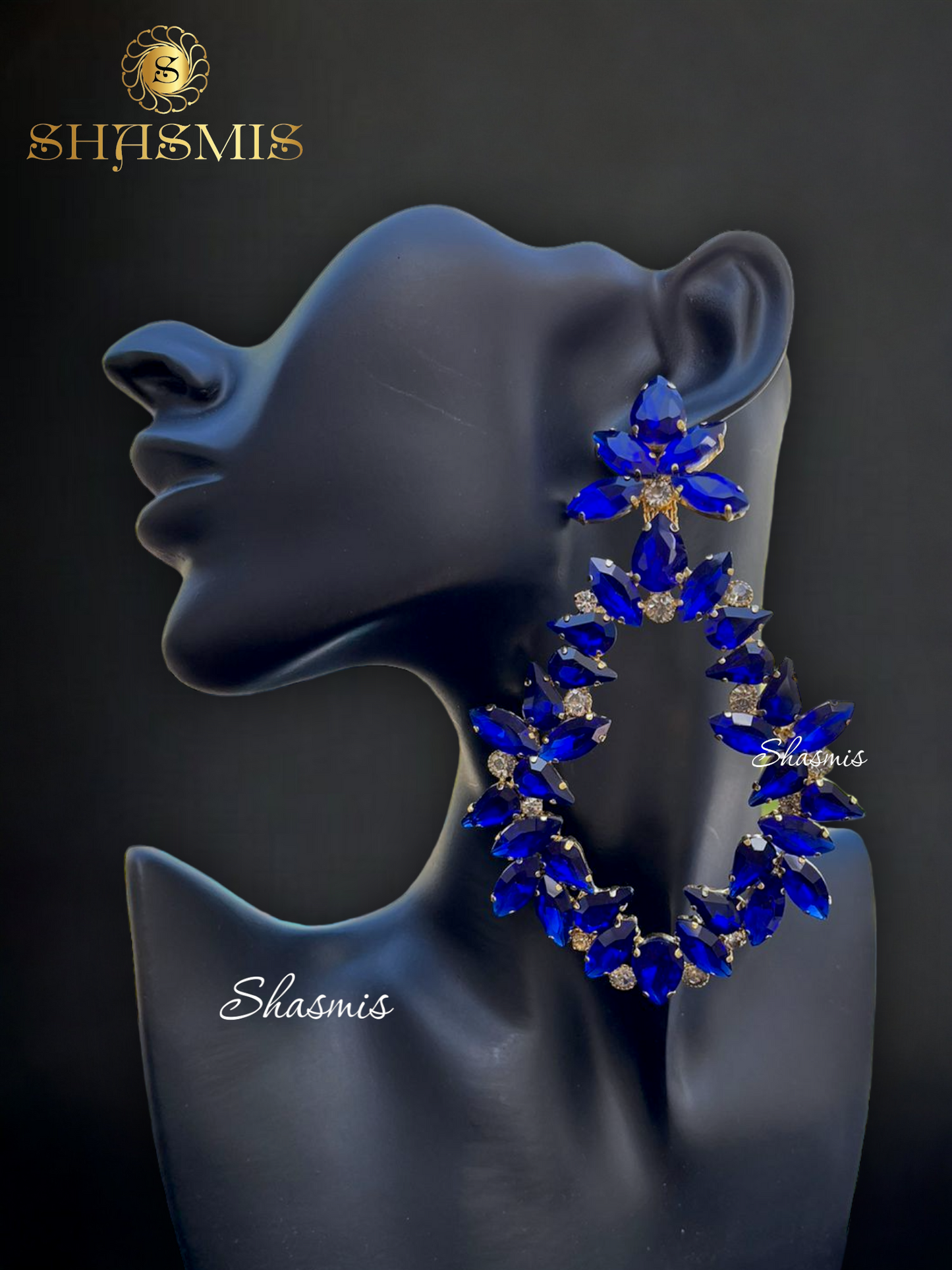 Blue Color Long Design Prerto Earrings