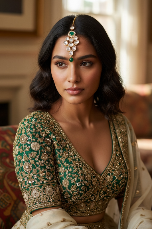 Green Kundan Mangtika