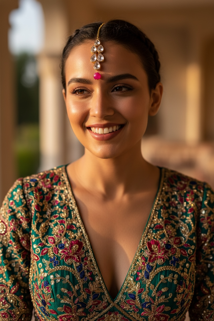 Pink Pearl On Drop Kundan Mangtika