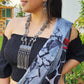 Long Afghani Oxidised Necklace with Long Drop Chain Ghungroo And Earrings