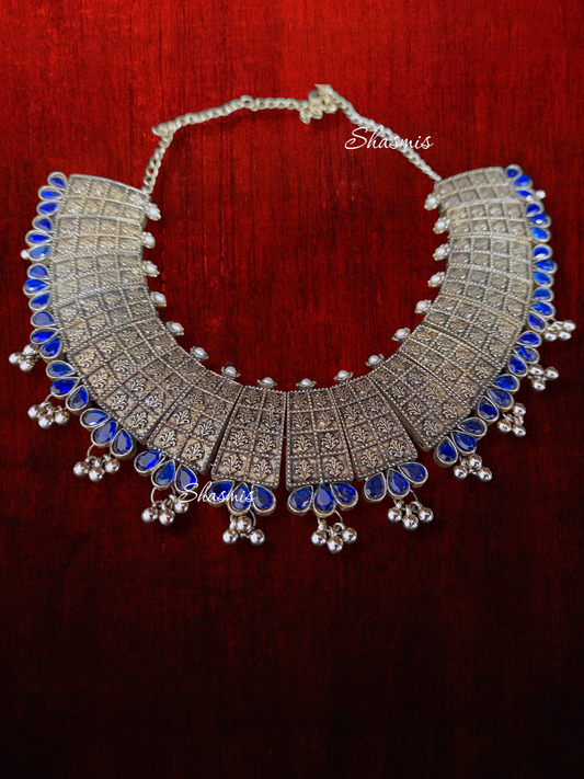 Blue Stone Silver Necklace