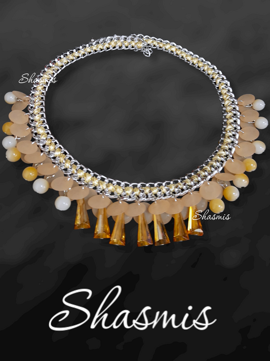 Beige Color Statement Necklace