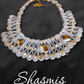 Sapphire Crystal With Ribbon Design Necklace