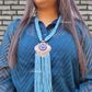 Long Layer Beads Necklace with Long Pendant