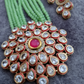Mint Green Color Beaded Necklace And Earrings With Premium Quality Kundan