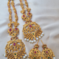 Gold Plated Design Double Necklace Temple Jewellery With Earring