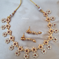 Flower Ruby Stones Necklace With Earrings