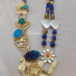 Blue Druzy Stone Necklace With Pearls