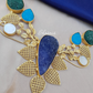 Blue Shade Druzy Statement Necklace