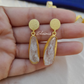 Clear White Color Druzy Stone Necklace With Earrings
