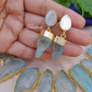 Sea Blue Druzy Stones Statement Necklace With Earrings