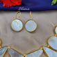 Mother Pearl Necklace With Druzy Stone and Earrings