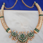 Temple Jewellery Chandbali Necklace With Green Stones and Earrings