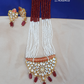 Red Color Kundan Long Necklace With Earrings