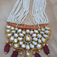 Red Color Kundan Long Necklace With Earrings