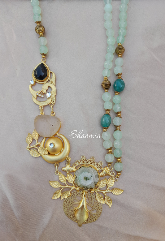 Gold Plated Druzy Necklace 