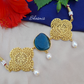 Blue Stone Gold Plated Necklace 