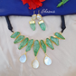 Sea Green Color Druzy Statement Necklace 