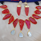 Red Stone Necklace With Earrings