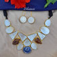 Mother Pearl Necklace With Druzy Stone 