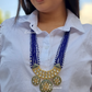 Blue Color Design Kundan Necklace With Earrings