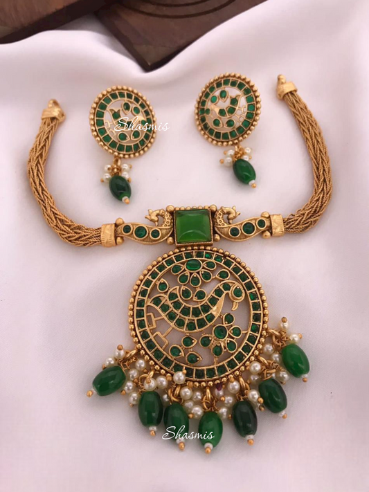 Ruby Necklace With Earrings