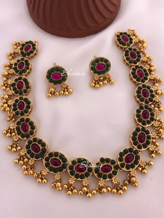 Temple Jewellery Choker With Earrings 