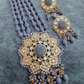 Carved Stone Kundan Long Necklace With Earrings