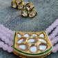 Baby Pink Color Neck Choker With Earrings