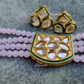 Baby Pink Color Neck Choker With Earrings