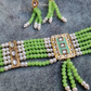 Amazing Mint Green Color Simple Neck Choker With Earrings