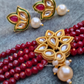 Maroon Color Kundan Neck Choker With Earrings