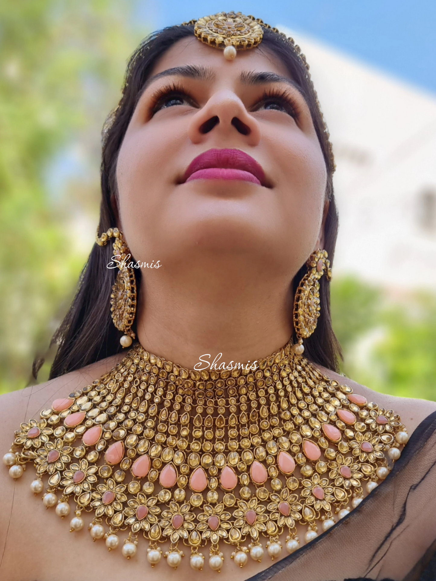 Heavy Bridal Set With Mathapatti and Chain Earrings
