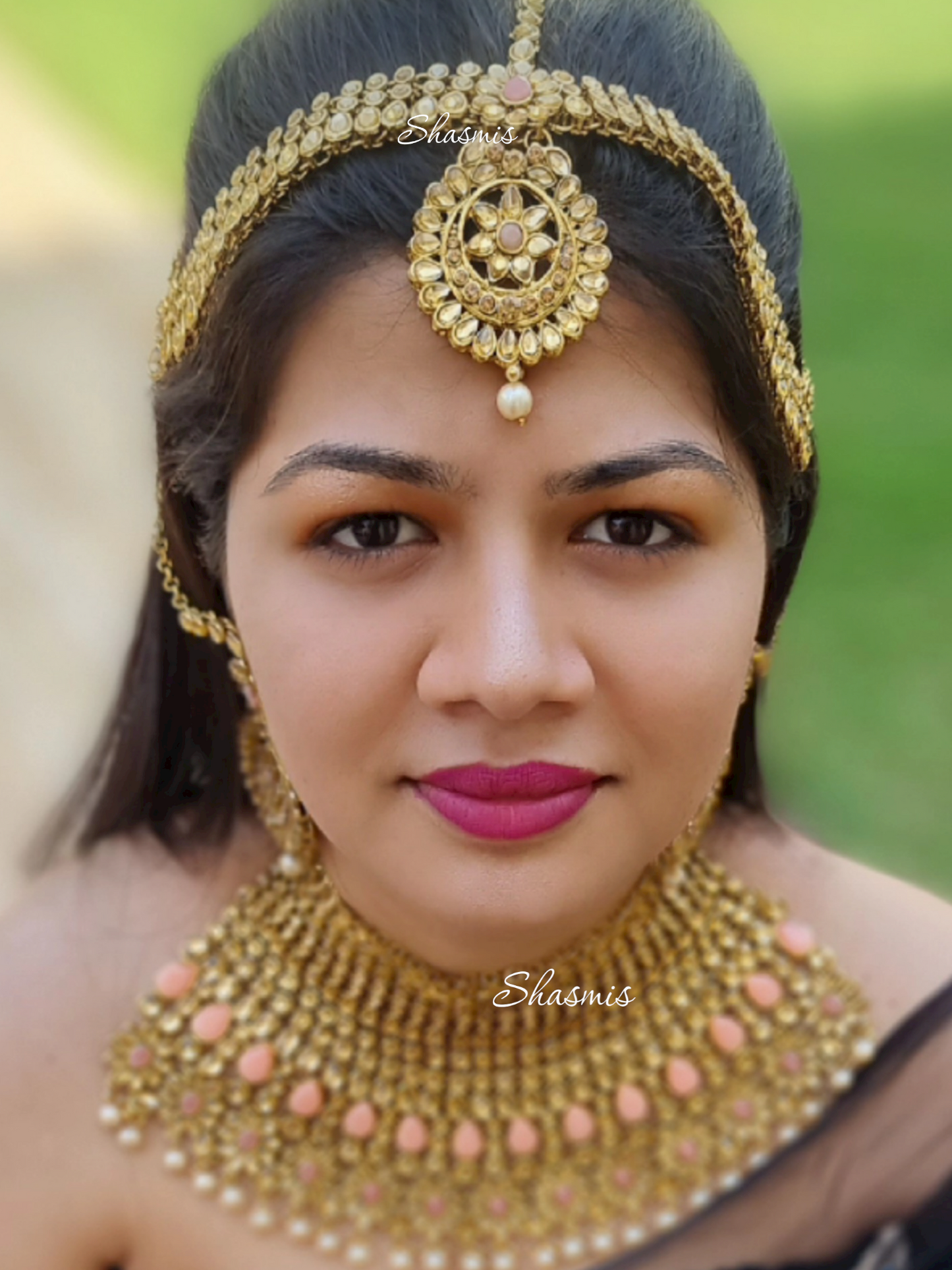 Heavy Bridal Set With Mathapatti and Chain Earrings