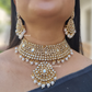 Heavy Kundan Bridal Necklace With Mangtika And Earring Set