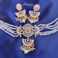 Baby Pink Color American Diamond Necklace With Earrings