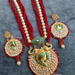 Ganapati Bappa Long Layered Pearl Necklace With Earrings